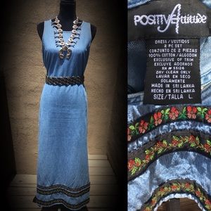 👵🏼 Vintage Jean Dress Positive Attitude Size L